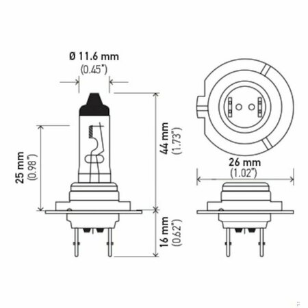 Hella Bulb H7 12V 55W Xen Bulbs, H71071362 H71071362